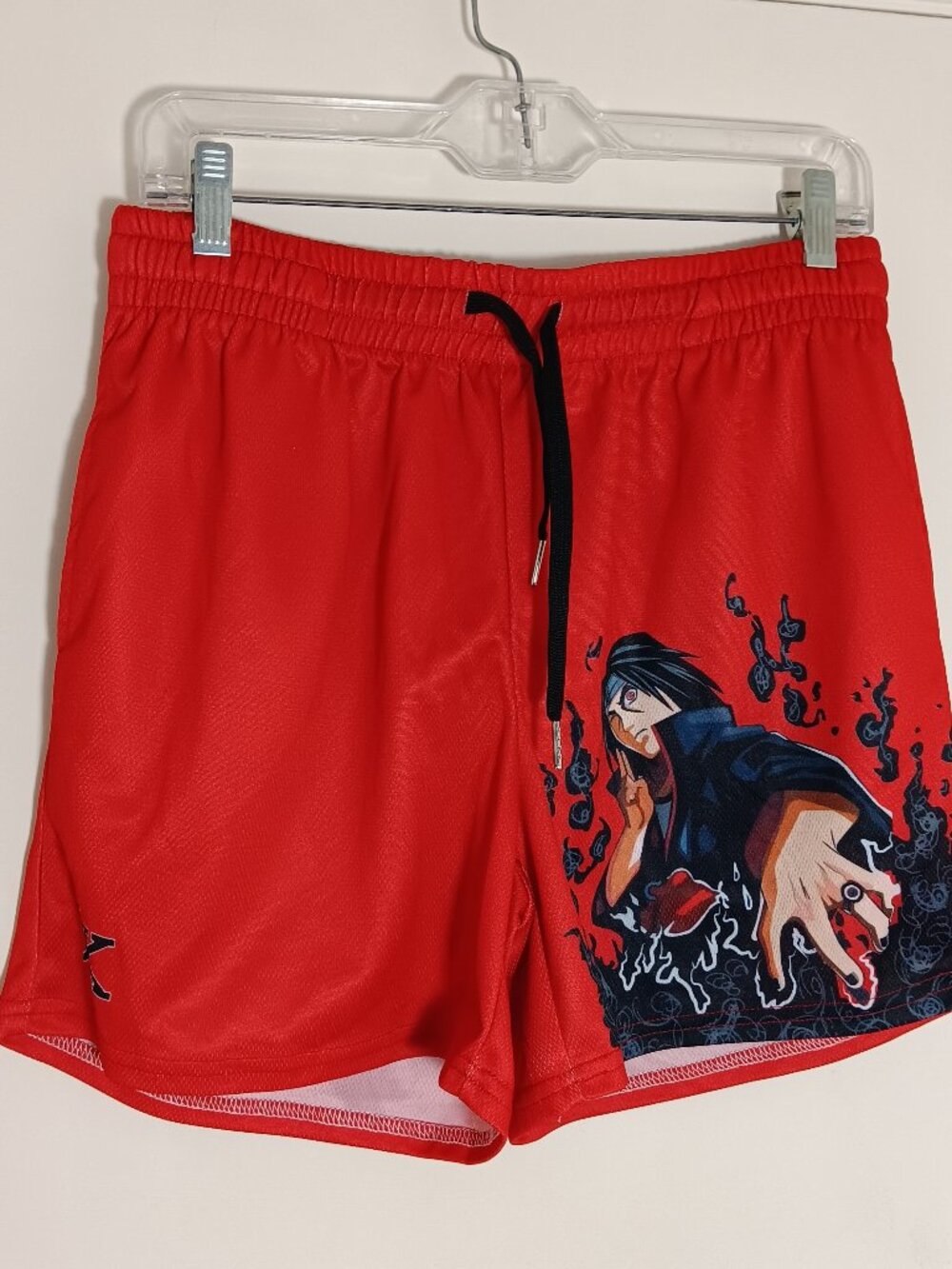 Invicta Kuru Anime Gym Shorts Mens Medium Red Itachi Naruto Graphic Athletic